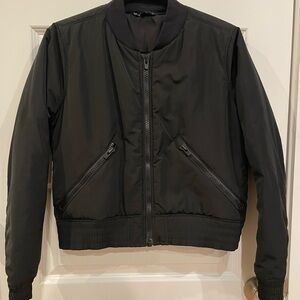 Athleta Black Bomber Jacket XSP